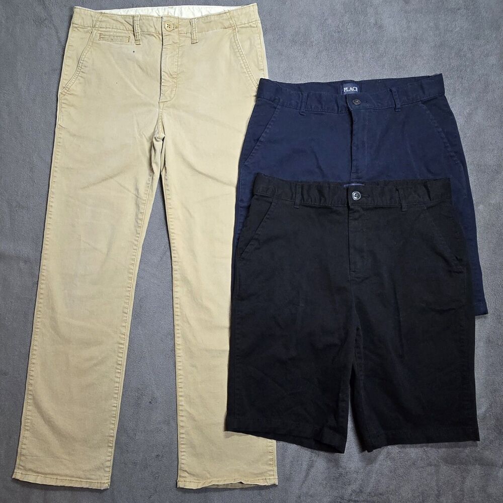 Gap & Children's Place Boys Sz 12 Husky Pants Shorts Bundle  Navy Blue Black